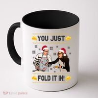 You Just Fold It Funny Cheese Xmas Sweater Coffee Mug thumb 0