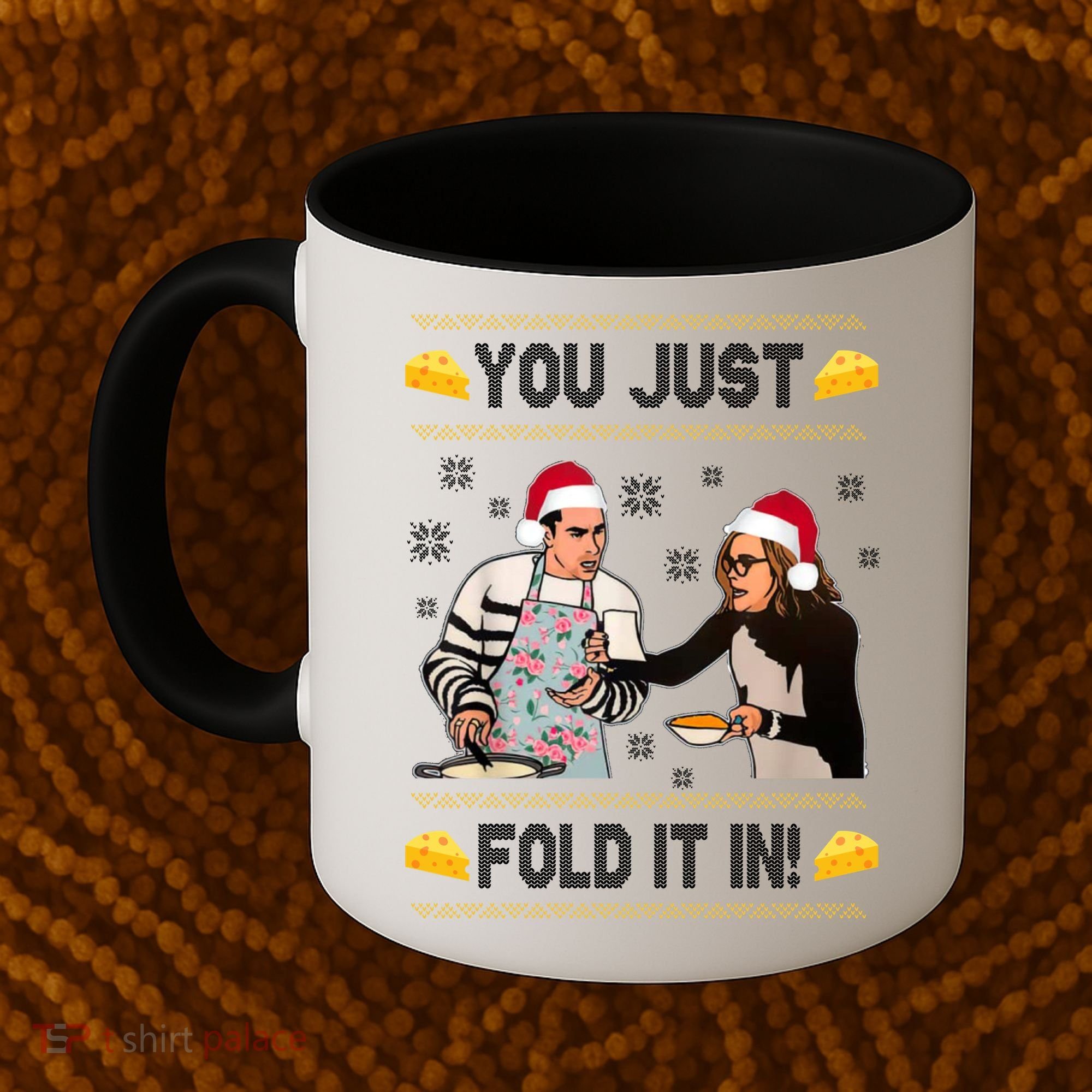 You Just Fold It Funny Cheese Xmas Sweater Coffee Mug