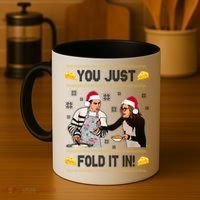 You Just Fold It Funny Cheese Xmas Sweater Coffee Mug thumb 4