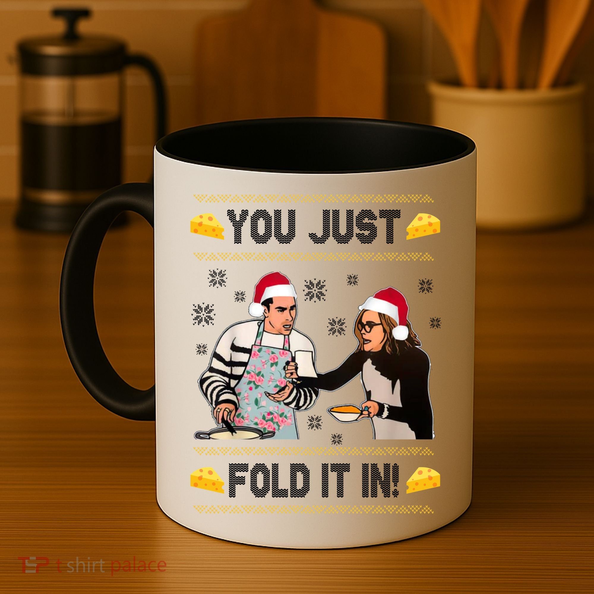 You Just Fold It Funny Cheese Xmas Sweater Coffee Mug