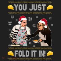 You Just Fold It Funny Cheese Xmas Sweater Beanie thumb 2