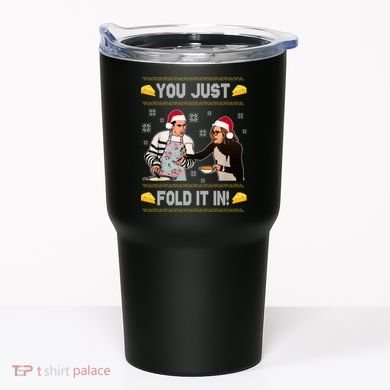 You Just Fold It Funny Cheese Xmas Sweater Tumbler
