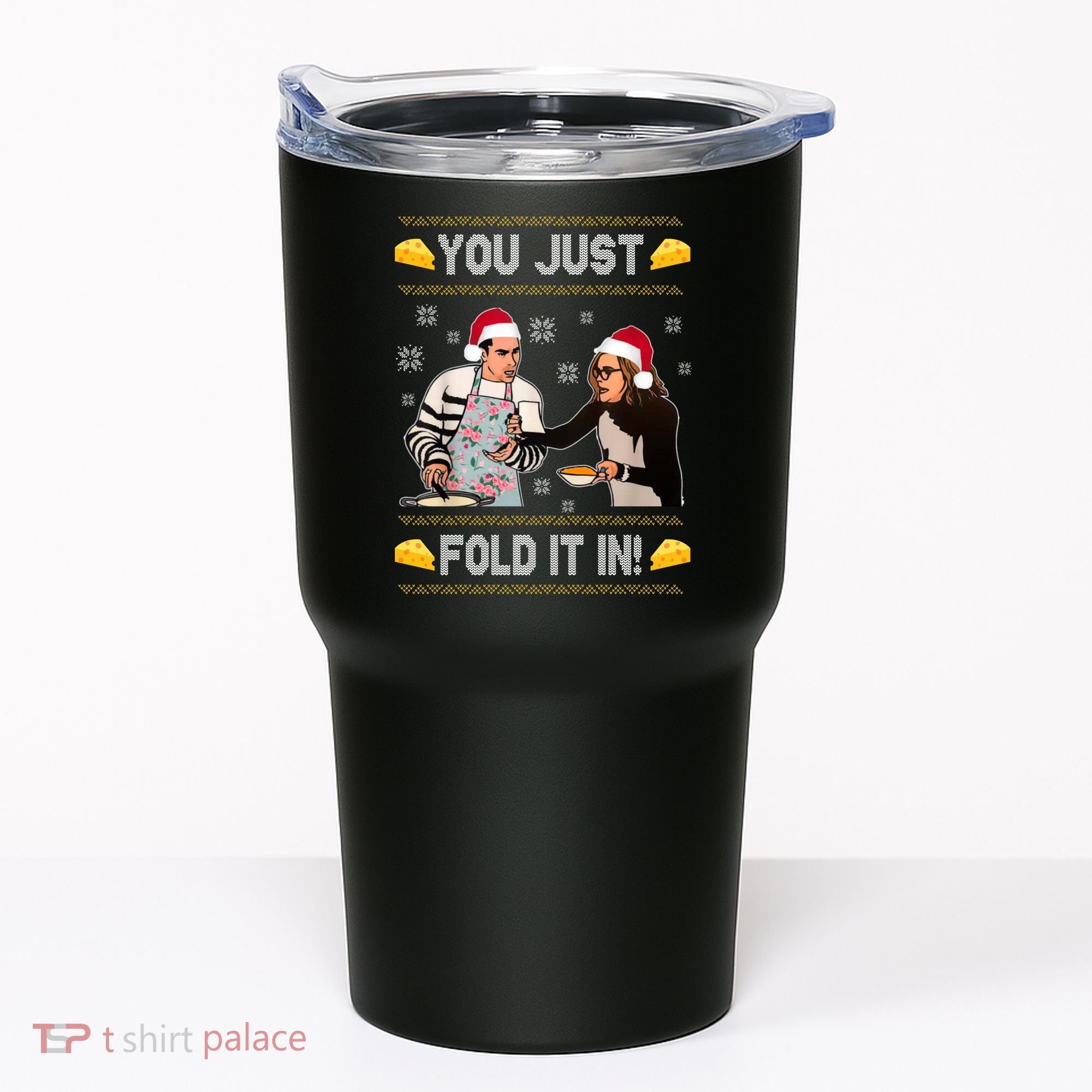You Just Fold It Funny Cheese Xmas Sweater Tumbler
