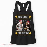 You Just Fold It Funny Cheese Xmas Sweater Women's Tank Top thumb 0