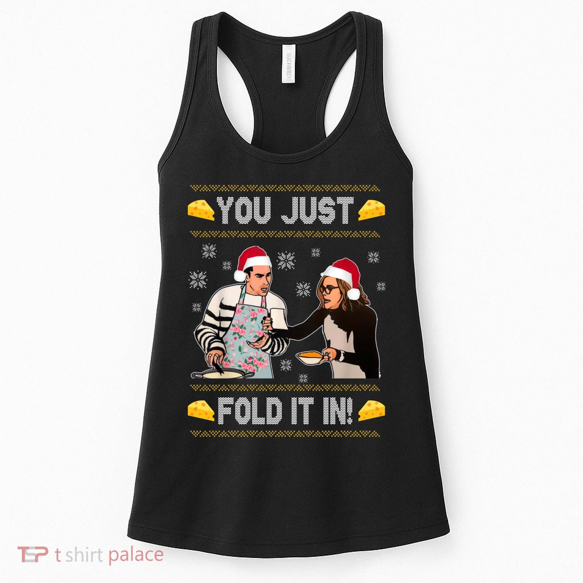You Just Fold It Funny Cheese Xmas Sweater Women's Tank Top