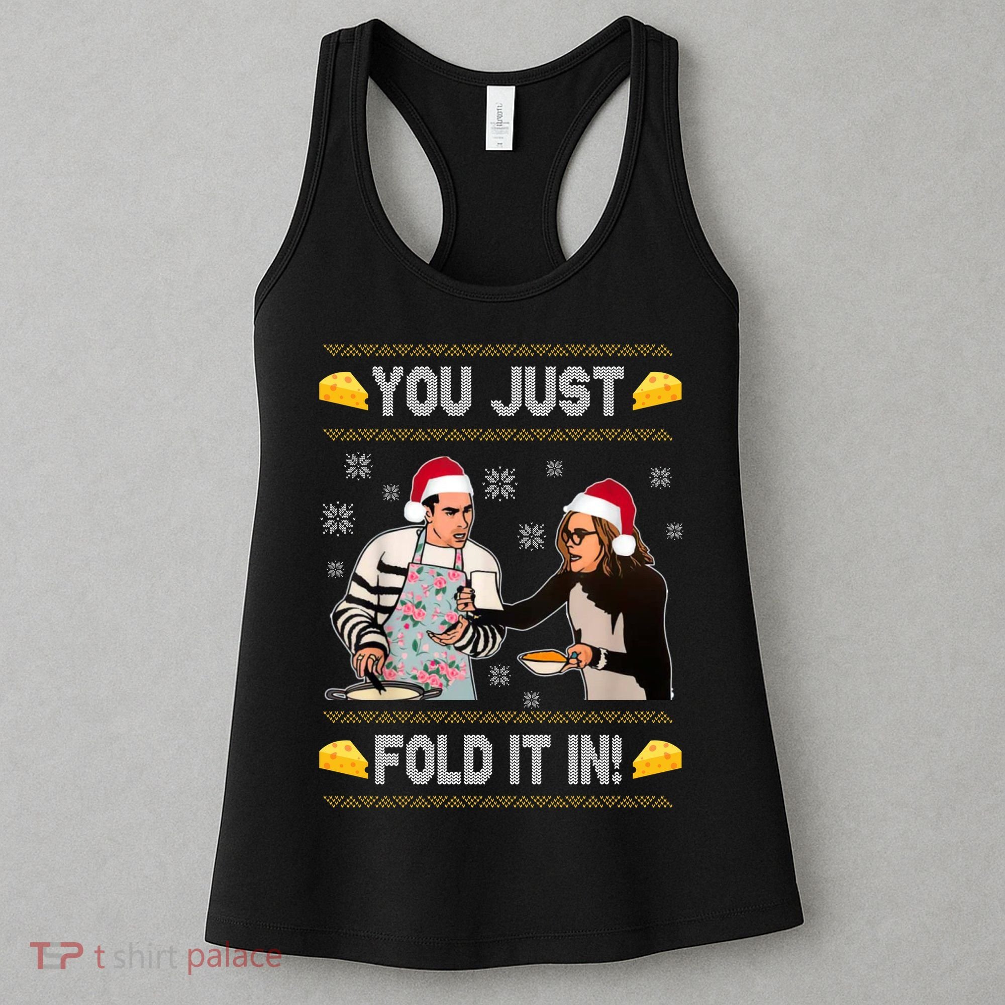 You Just Fold It Funny Cheese Xmas Sweater Women's Tank Top