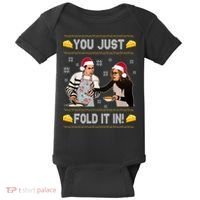 You Just Fold It Funny Cheese Xmas Sweater Baby Bodysuit thumb 0