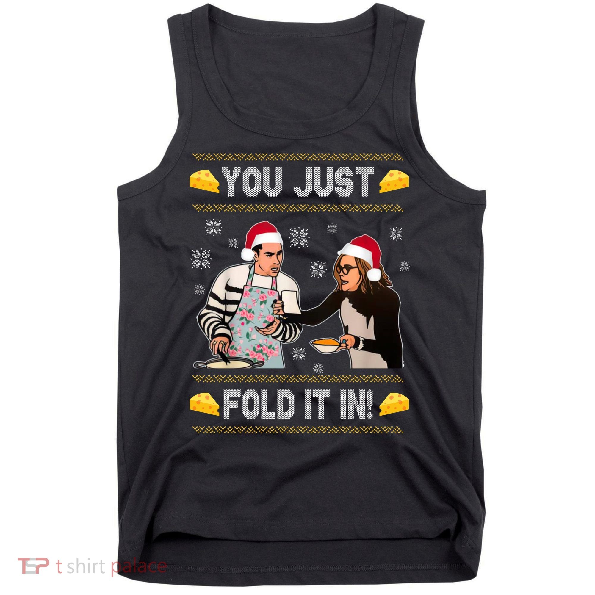 You Just Fold It Funny Cheese Xmas Sweater Tank Top