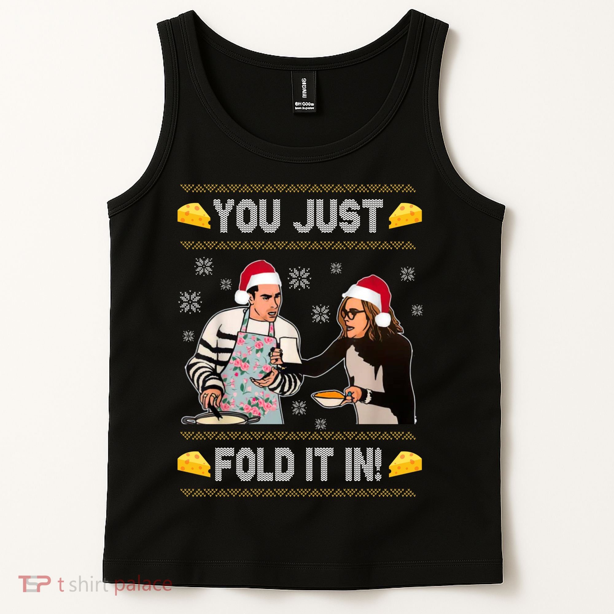 You Just Fold It Funny Cheese Xmas Sweater Tank Top