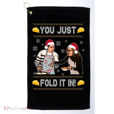 You Just Fold It Funny Cheese Xmas Sweater Golf Towel