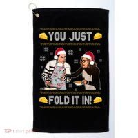 You Just Fold It Funny Cheese Xmas Sweater Golf Towel thumb 0