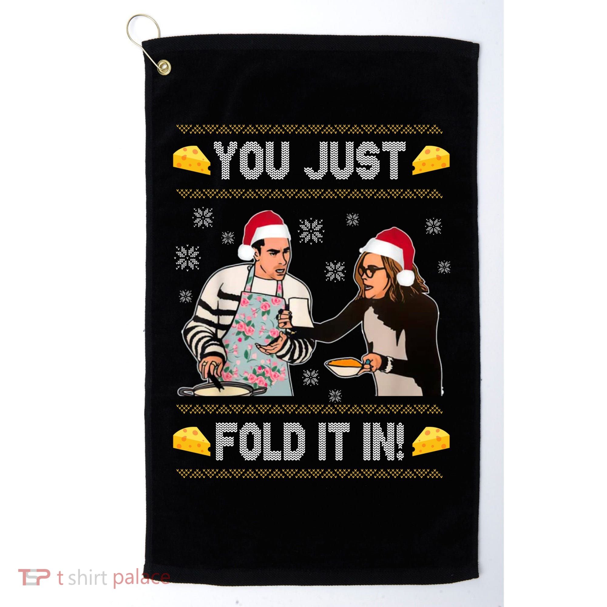 You Just Fold It Funny Cheese Xmas Sweater Golf Towel