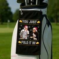 You Just Fold It Funny Cheese Xmas Sweater Golf Towel thumb 2