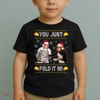 You Just Fold It Funny Cheese Xmas Sweater Toddler T-Shirt thumb 2