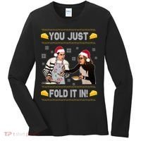 You Just Fold It Funny Cheese Xmas Sweater Women's Long Sleeve Shirt thumb 0