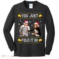 You Just Fold It Funny Cheese Xmas Sweater Kids Long Sleeve Shirt thumb 0