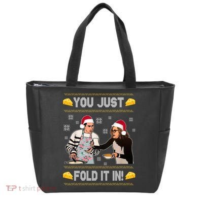 You Just Fold It Funny Cheese Xmas Sweater Tote Bag