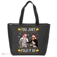 You Just Fold It Funny Cheese Xmas Sweater Tote Bag thumb 0