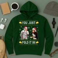 You Just Fold It Funny Cheese Xmas Sweater Hoodie thumb 3