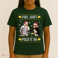 You Just Fold It Funny Cheese Xmas Sweater T-Shirt thumb 4