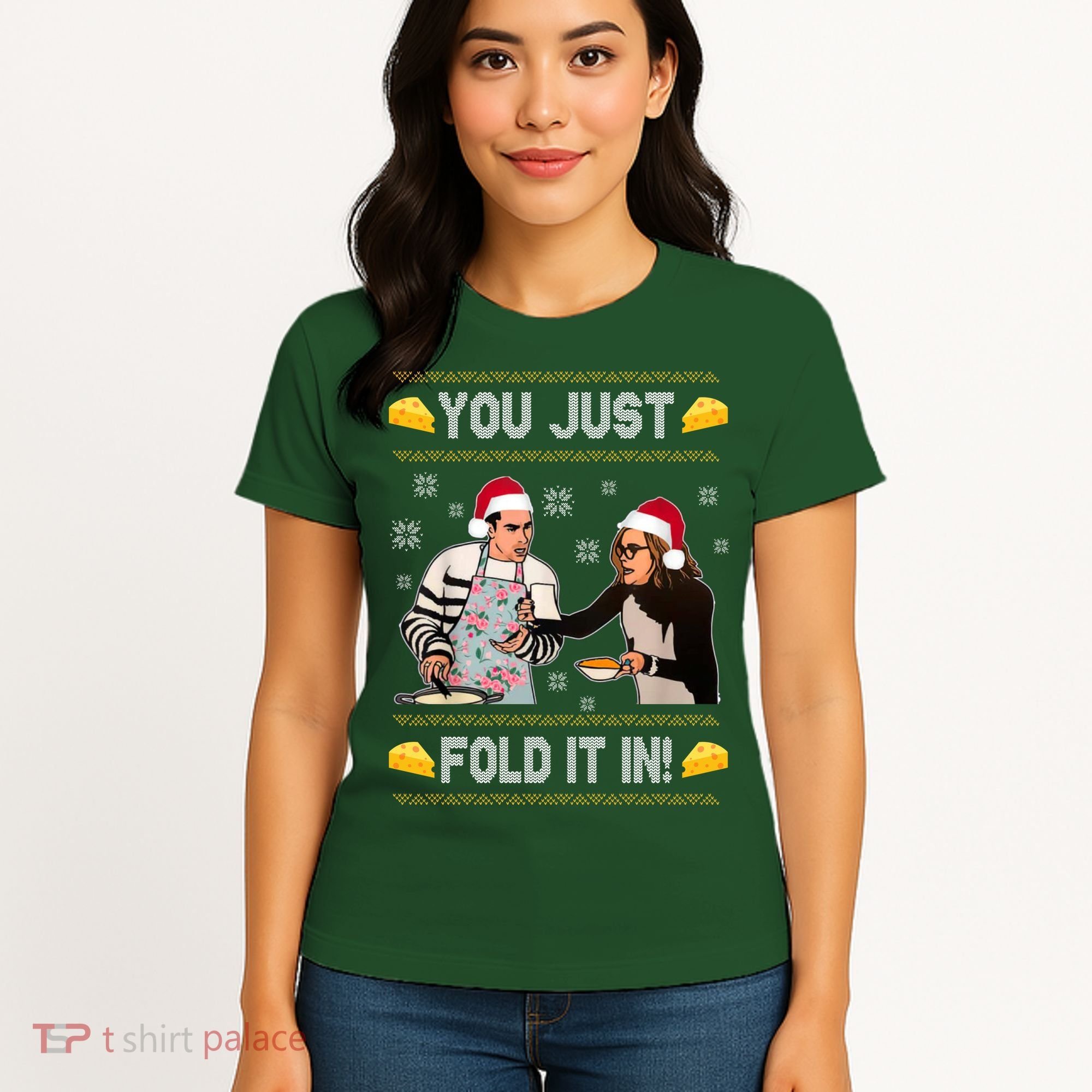 You Just Fold It Funny Cheese Xmas Sweater Women's T-Shirt