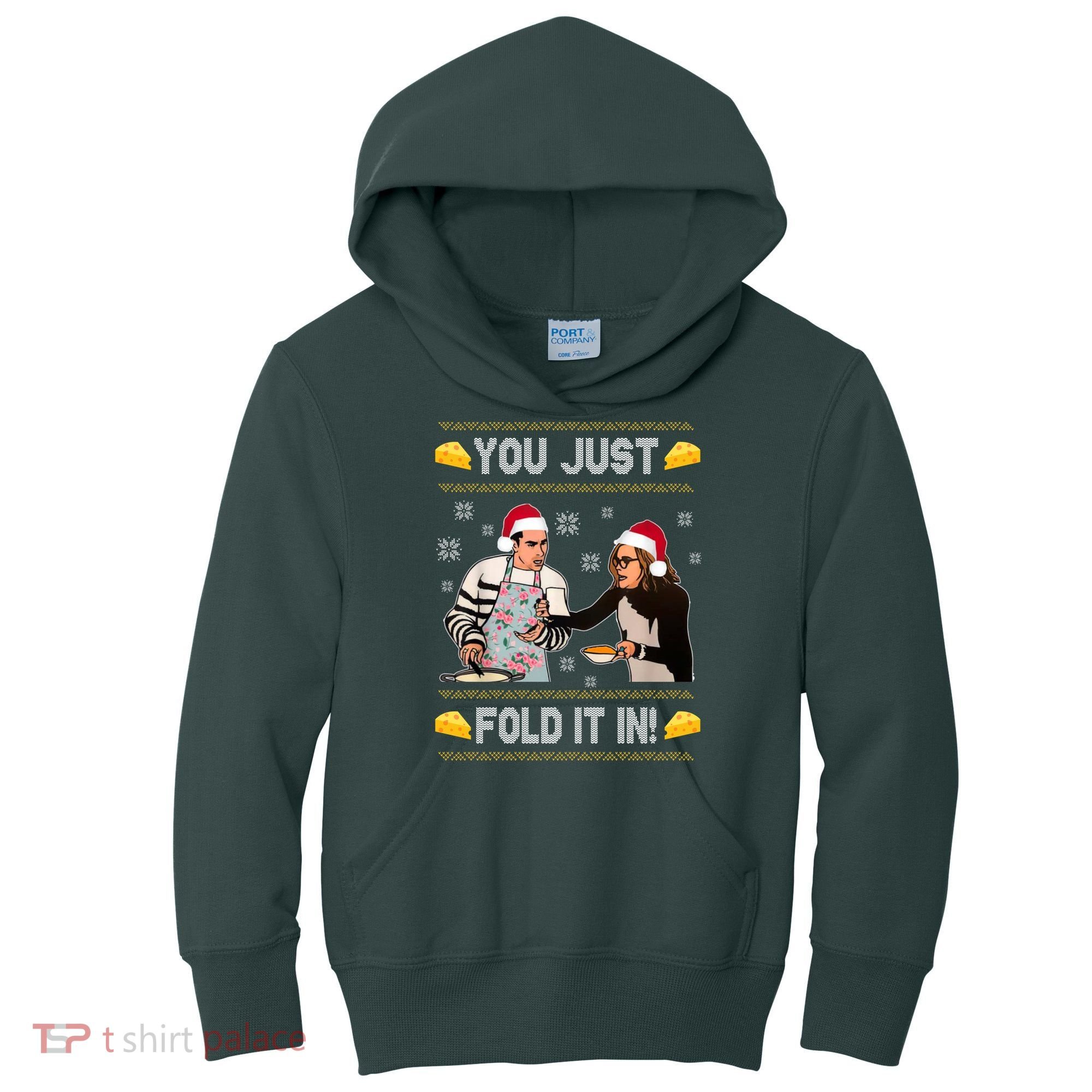 You Just Fold It Funny Cheese Xmas Sweater Kids Hoodie