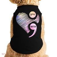 You Matter Don't Let Your Story End Semicolon Doggie Tank thumb 0