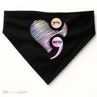 You Matter Don't Let Your Story End Semicolon USA-Made Doggie Bandana thumb 0