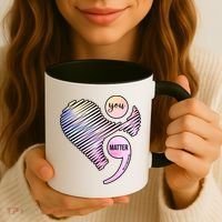 You Matter Don't Let Your Story End Semicolon Coffee Mug thumb 3