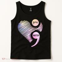You Matter Don't Let Your Story End Semicolon Tank Top thumb 2