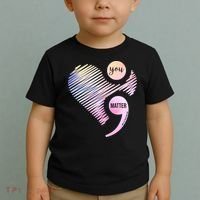 You Matter Don't Let Your Story End Semicolon Toddler T-Shirt thumb 2