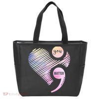 You Matter Don't Let Your Story End Semicolon Tote Bag thumb 0
