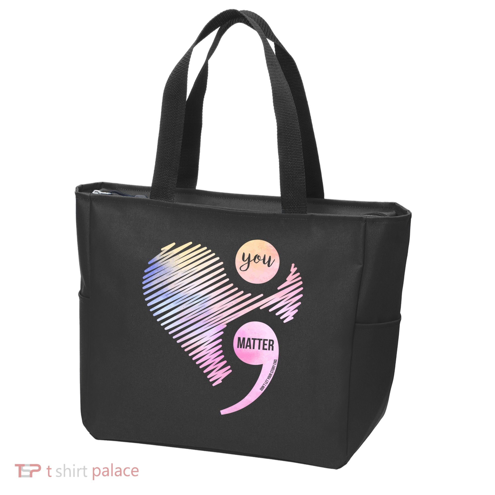 You Matter Don't Let Your Story End Semicolon Tote Bag