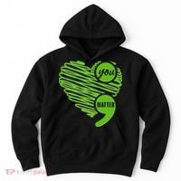 You Matter Semicolon Heart Mental Health Awareness Hoodie thumb 0