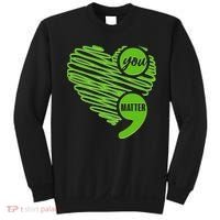 You Matter Semicolon Heart Mental Health Awareness Sweatshirt thumb 0