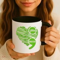 You Matter Semicolon Heart Mental Health Awareness Coffee Mug thumb 3