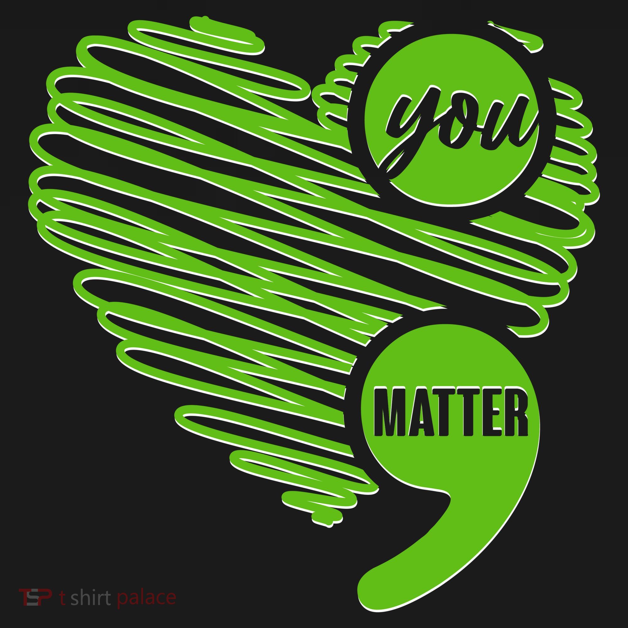 You Matter Semicolon Heart Mental Health Awareness Mousepad
