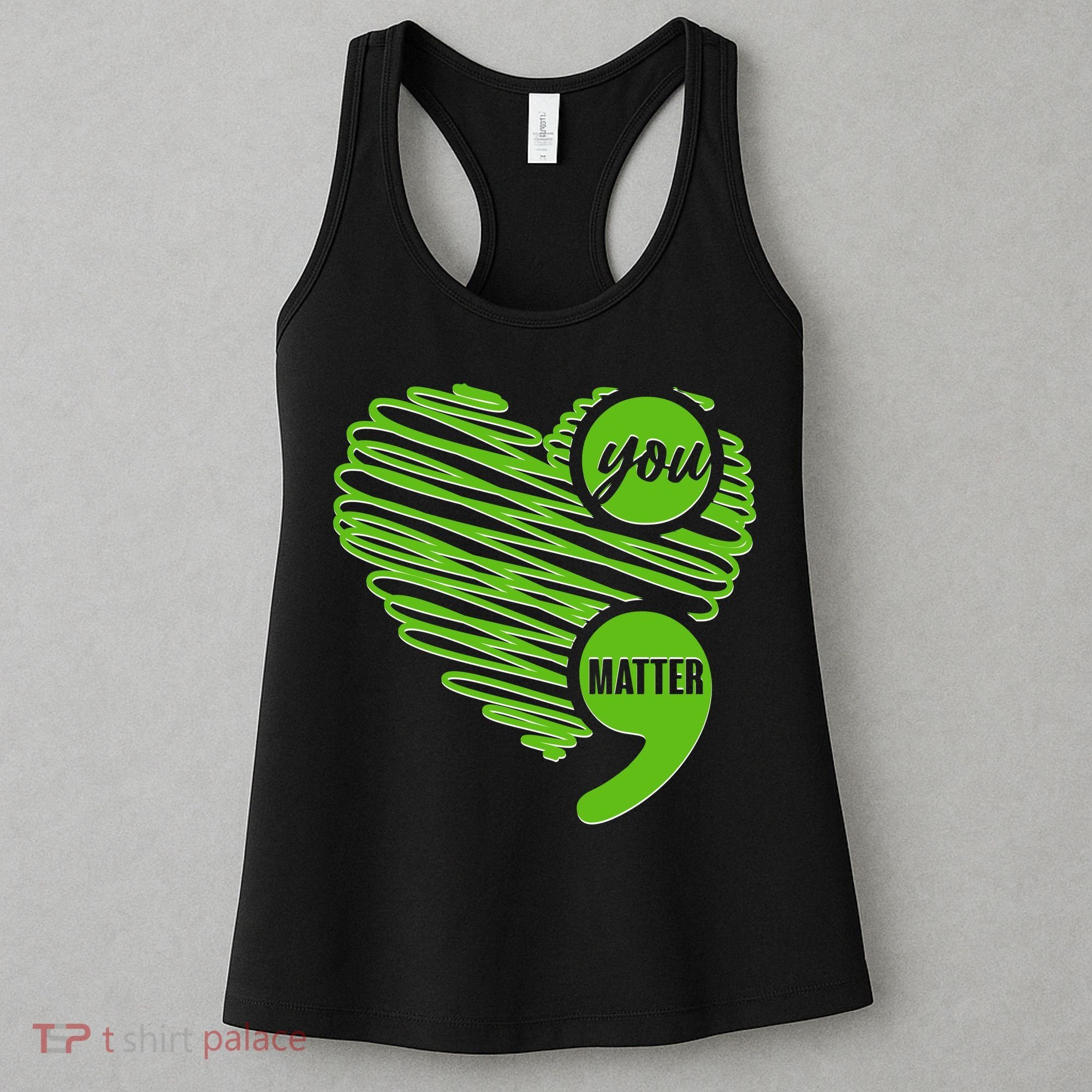 You Matter Semicolon Heart Mental Health Awareness Women's Tank Top