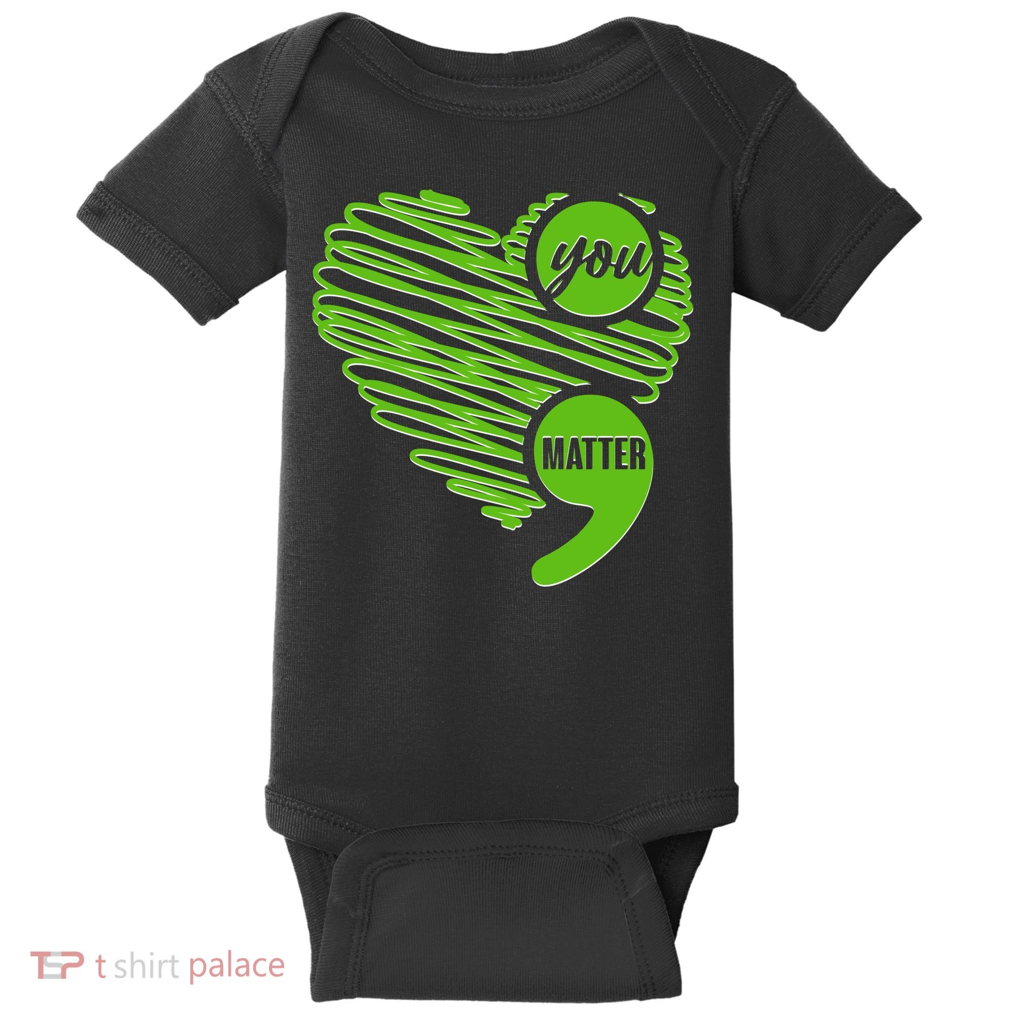 You Matter Semicolon Heart Mental Health Awareness Baby Bodysuit