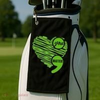 You Matter Semicolon Heart Mental Health Awareness Golf Towel thumb 2