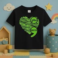 You Matter Semicolon Heart Mental Health Awareness Toddler T-Shirt thumb 3