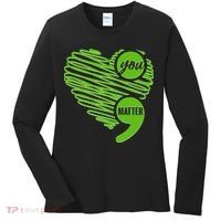 You Matter Semicolon Heart Mental Health Awareness Women's Long Sleeve Shirt thumb 0