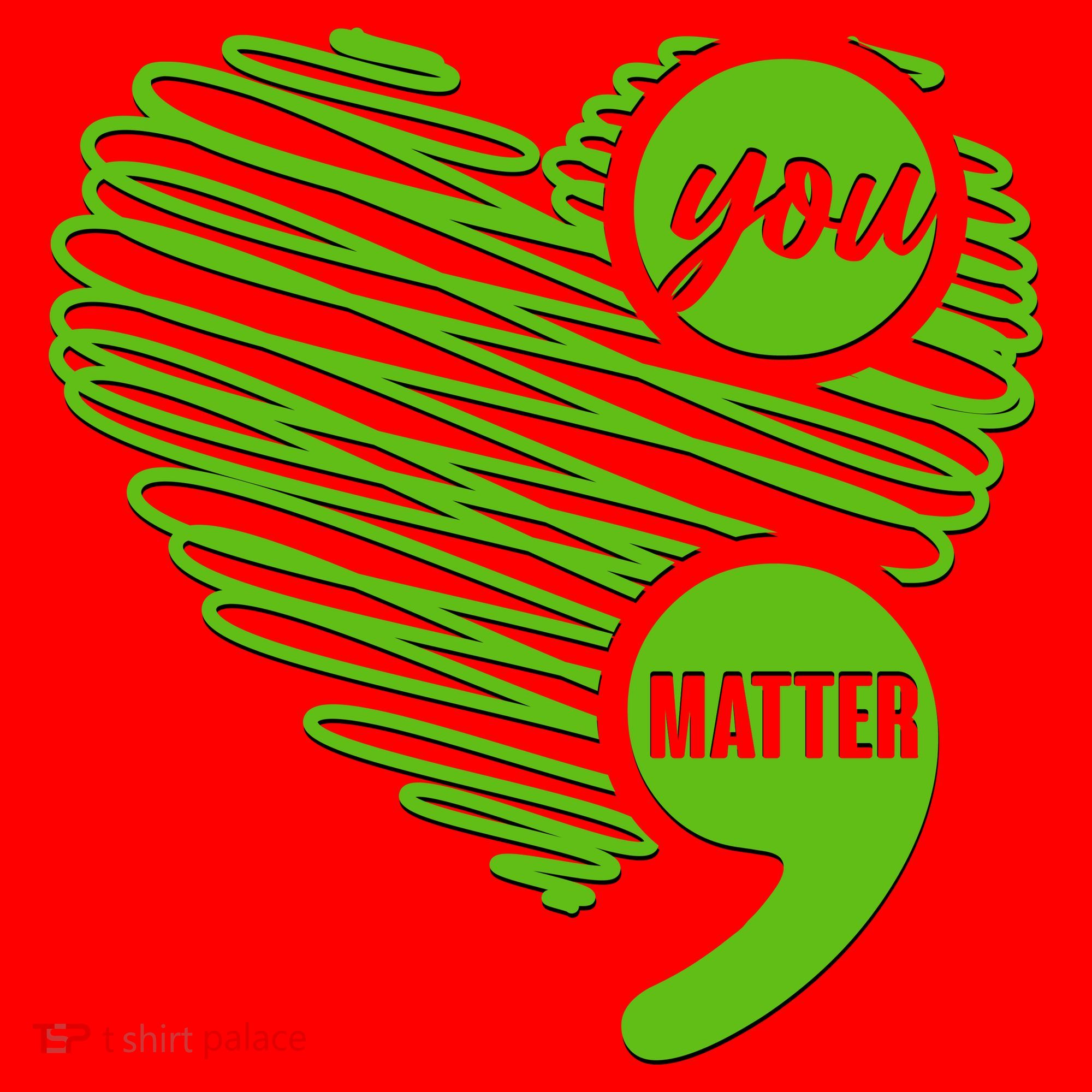 You Matter Semicolon Heart Mental Health Awareness Santa Hat
