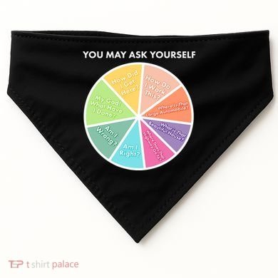 You May Ask Yourself Pie Chart USA-Made Doggie Bandana