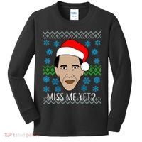 You Miss Me Yet Obama Ugly Christmas Kids Long Sleeve Shirt thumb 0