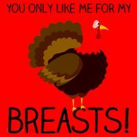 You Only Like Me For My Breasts Thanksgiving Turkey Santa Hat thumb 1