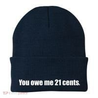 You Owe Me 21 Cents Bold Text - Feminist Beanie thumb 0