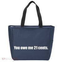 You Owe Me 21 Cents Bold Text - Feminist Tote Bag thumb 0