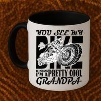 You See My Bike It Means I'm A Pretty Cool Grandpa Coffee Mug thumb 2
