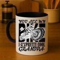 You See My Bike It Means I'm A Pretty Cool Grandpa Coffee Mug thumb 4